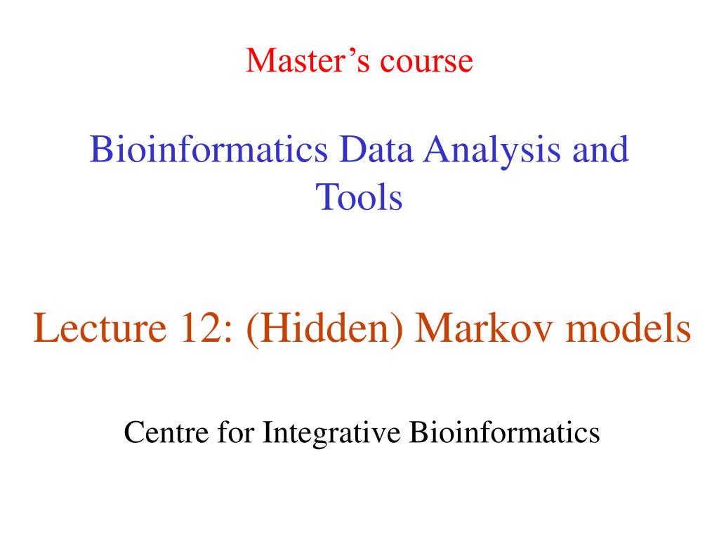PPT - Master’s course Bioinformatics Data Analysis and Tools PowerPoint ...