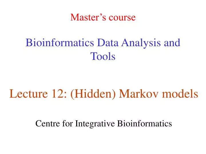 master s course bioinformatics data analysis and tools
