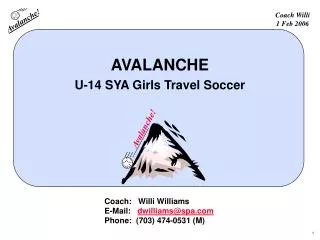 AVALANCHE U-14 SYA Girls Travel Soccer