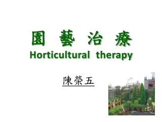 園藝治療 Horticultural therapy