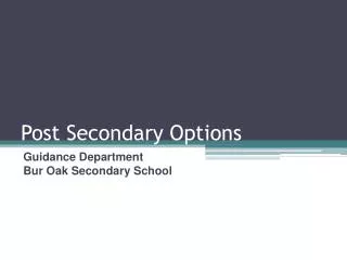 Post Secondary Options