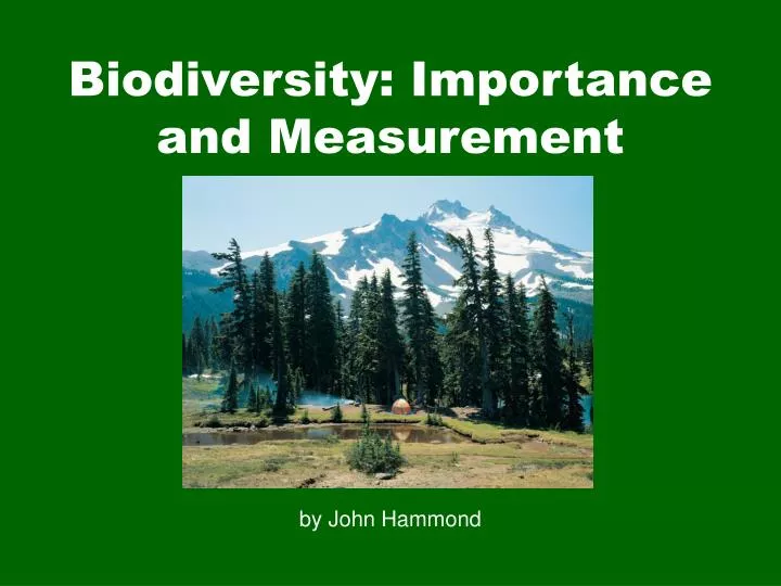 biodiversity importance and measurement
