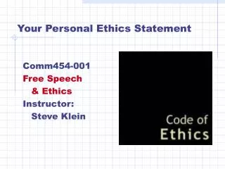 Your Personal Ethics Statement
