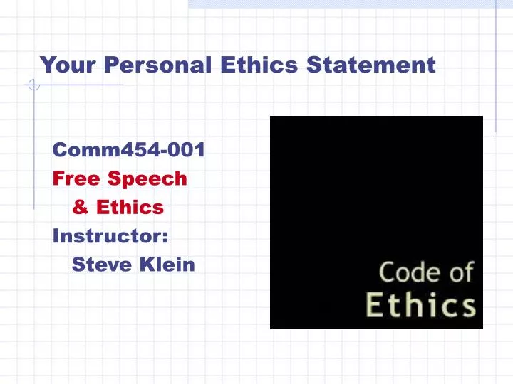 your personal ethics statement