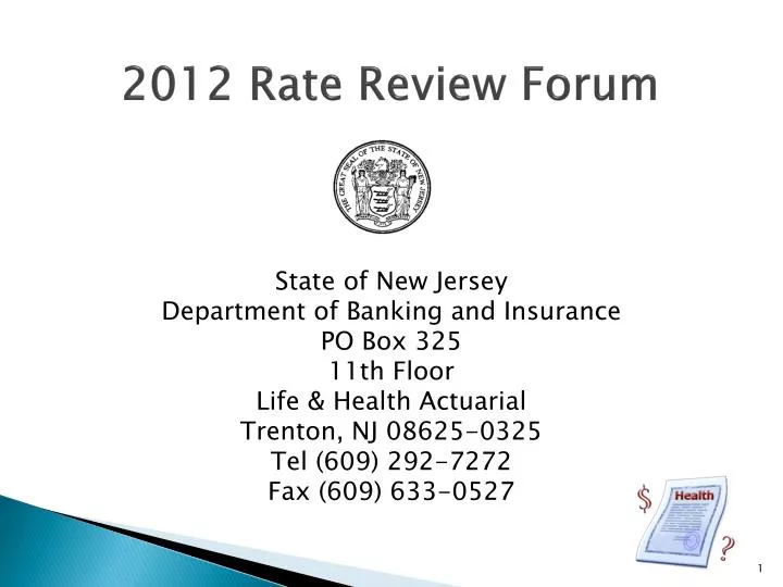 2012 rate review forum