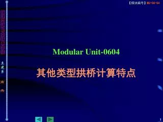 Modular Unit-0604 其他类型拱桥计算特点