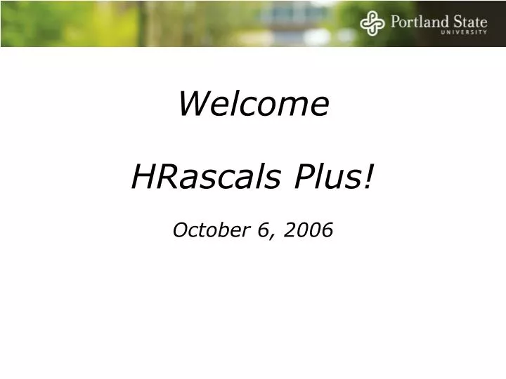 welcome hrascals plus