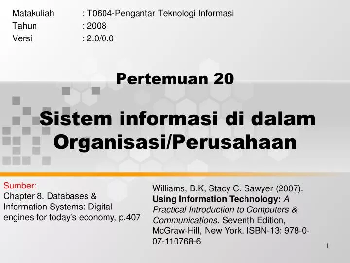pertemuan 20 sistem informasi di dalam organisasi perusahaan