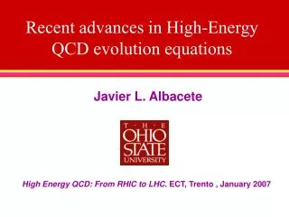 Recent advances in High-Energy QCD evolution equations