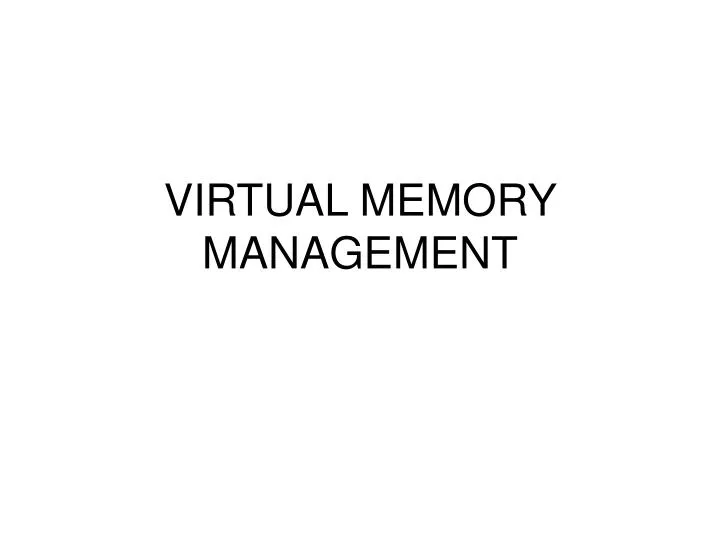 virtual memory management