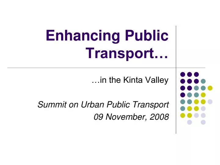 enhancing public transport