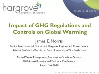 Impact of GHG Regulations and Controls on Global Warming