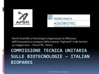 Commissione tecnica unitaria sulle biotecnologie – Italian Bioparks