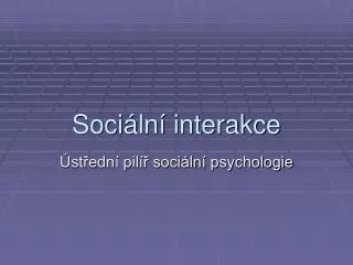 Sociální interakce