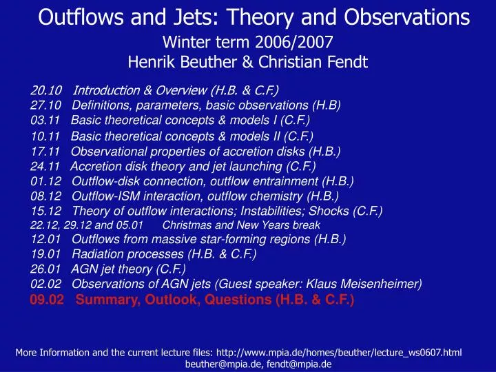outflows and jets theory and observations