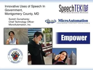 Innovative Uses of Speech In Government, Montgomery County, MD