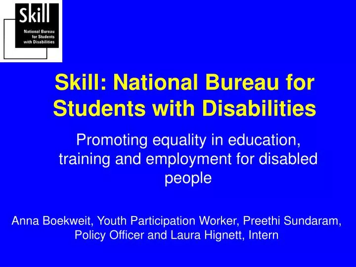 promoting equality in education training and employment for disabled people