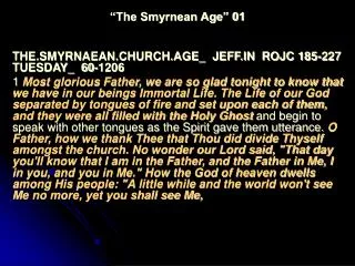 “The Smyrnean Age” 01