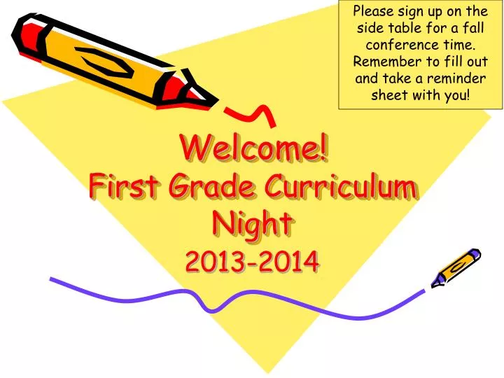 welcome first grade curriculum night