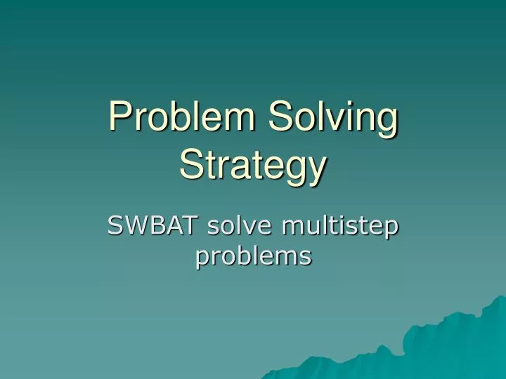 problem solving strategy