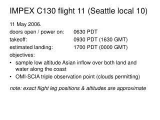 IMPEX C130 flight 11 (Seattle local 10)