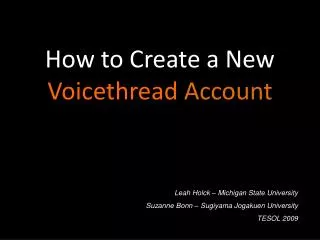 How to Create a New Voicethread Account