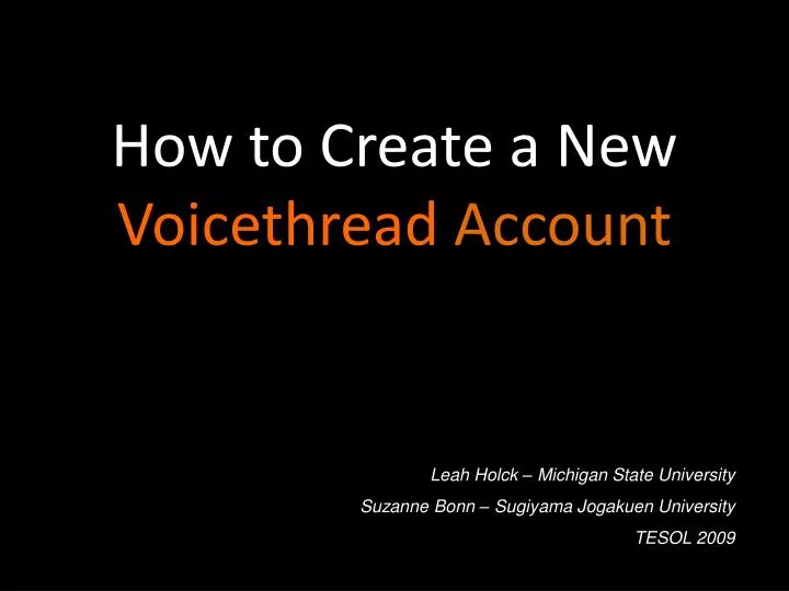 how to create a new voicethread account