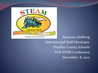 Suzanne Hedberg Instructional Staff Developer Pinellas County Schools FCR-STEM Conference