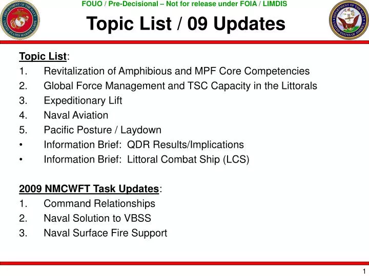 topic list 09 updates