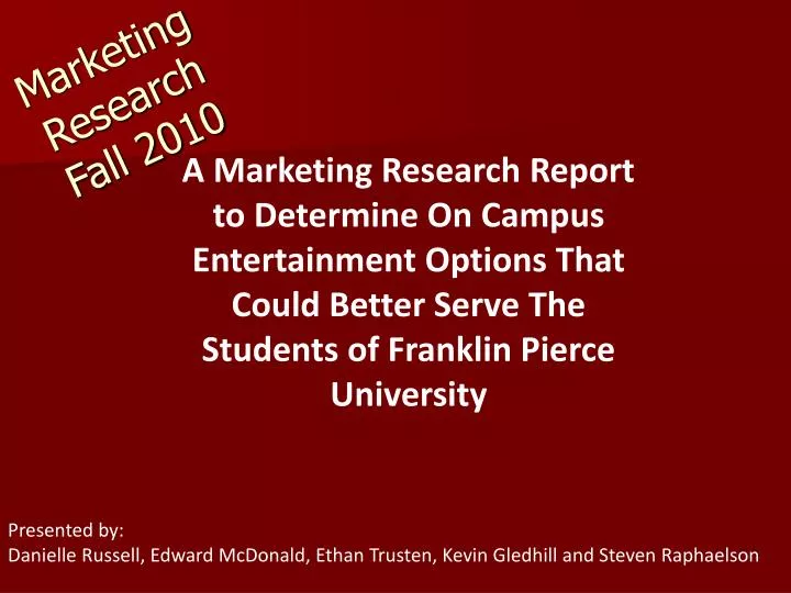 marketing research fall 2010