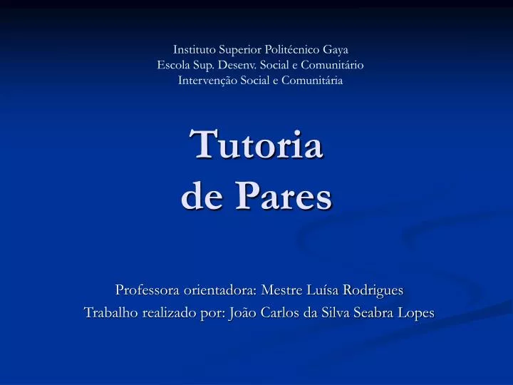 tutoria de pares