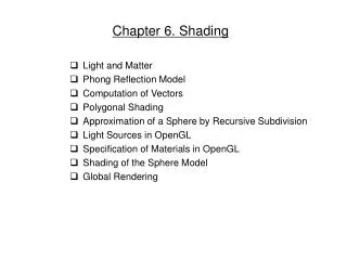 Chapter 6. Shading