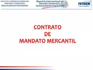 CONTRATO DE MANDATO MERCANTIL