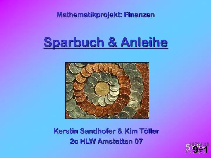 mathematikprojekt finanzen sparbuch anleihe