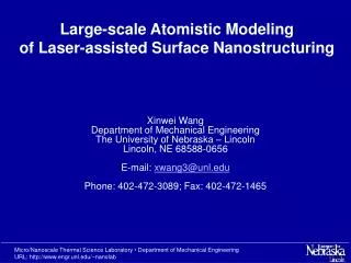 Large-scale Atomistic Modeling of Laser-assisted Surface Nanostructuring