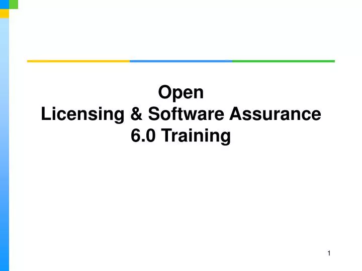 open licensing software assurance 6 0 training