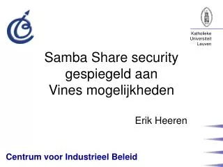 Samba Share security gespiegeld aan Vines mogelijkheden