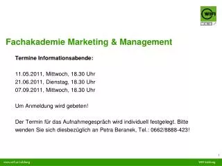 Fachakademie Marketing &amp; Management