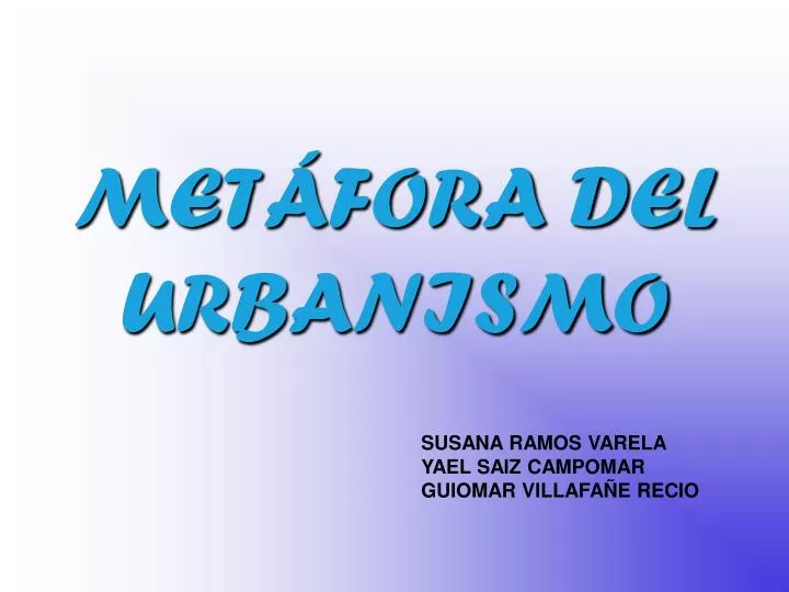 met fora del urbanismo