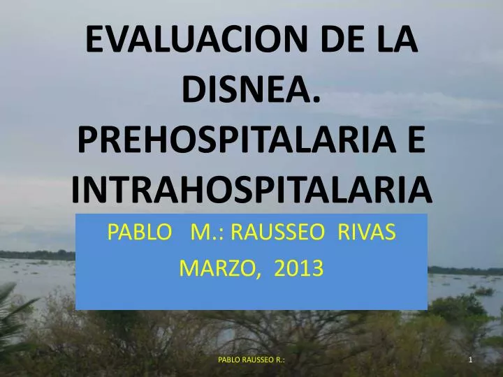 evaluacion de la disnea prehospitalaria e intrahospitalaria