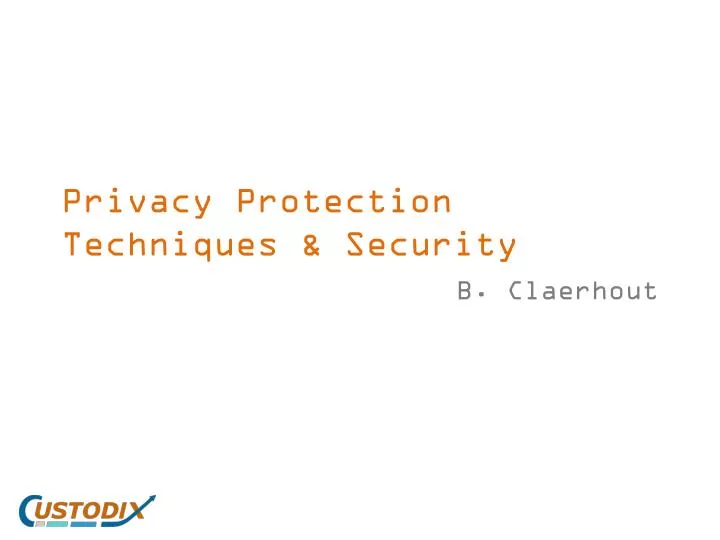 privacy protection techniques security