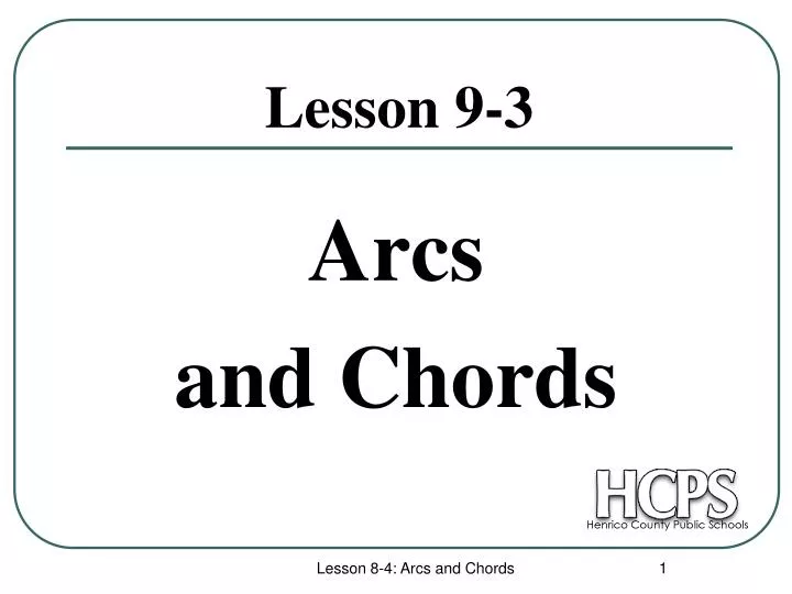 arcs and chords