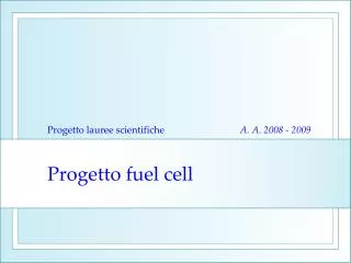 Progetto fuel cell