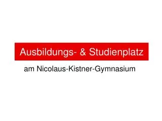 am Nicolaus-Kistner-Gymnasium