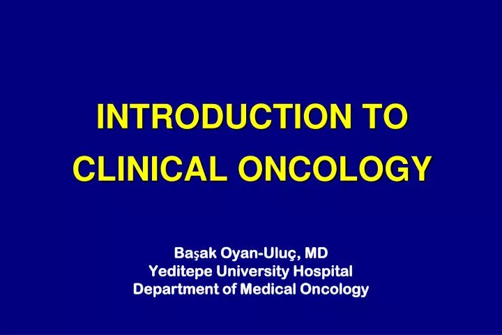 introduction to clinical oncology