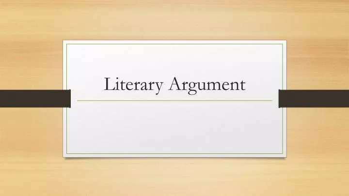 literary argument