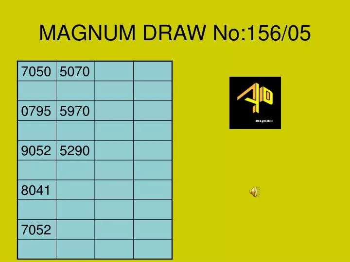magnum draw no 156 05