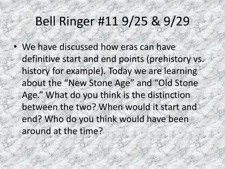 bell ringer 11 9 25 9 29