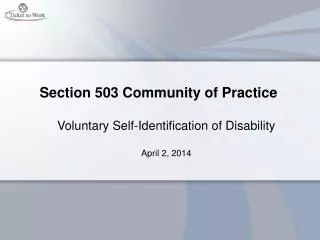Section 503 Community of Practice