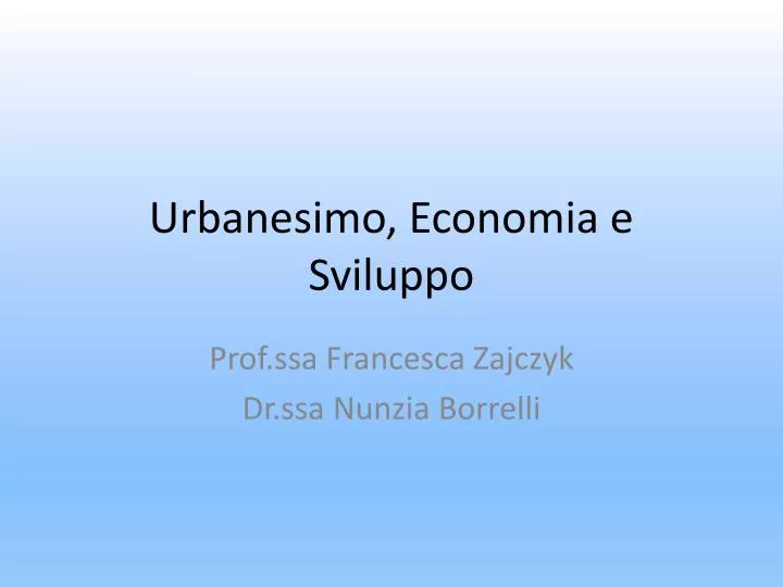 urbanesimo economia e sviluppo